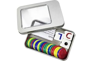 Left Right Center Dice Game Set, LRC Dice Game Including 3 Dices 40 Colorful Chips with Storage box for Camping Party Picnic 