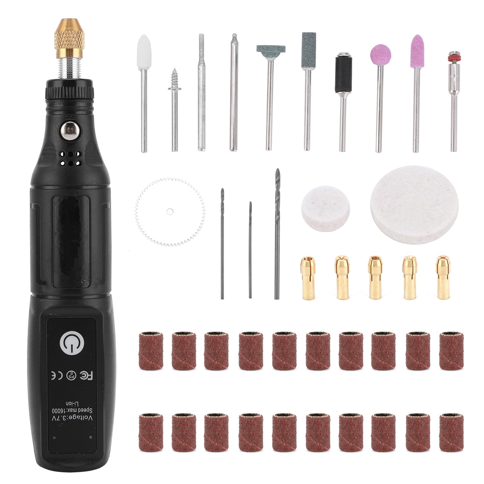 Cordless Rotary Tool Kit, 3.7V Li-ion Mini Rotary Multi-Tool Kit with 42 pcs Accessories Electric Rotary 16000rpm Speed DIY Grinder for Polishing Cleaning Engraving