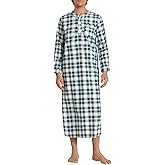 Latuza Men's Long Nightgown Cotton Flannel Nightshirts for Sleeping