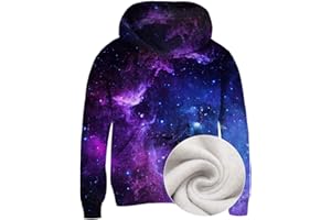 Idgreatim Kids 3D Print Pullover Hoodies Warm Thick Hooded Sweatshirt with Packet for Boys Girls 5-16 Years