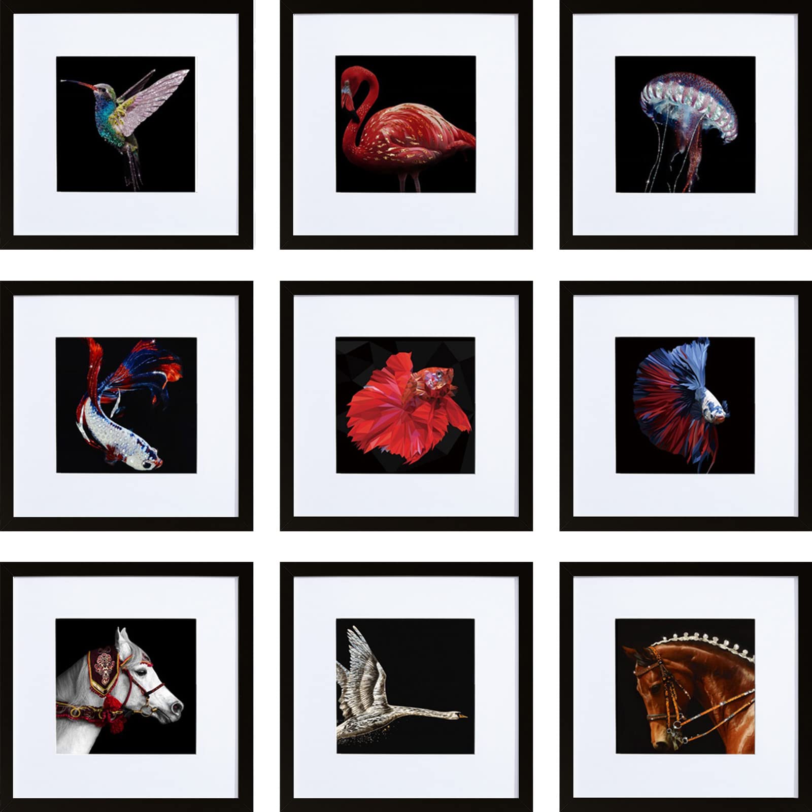 HEART ART 10x10 Picture Frame Set of 9,Display