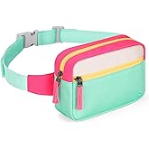 Choco Mocha Fanny Pack for Girls Kids Fanny Pack 6-8 Girls Belt Bag Ages 8-12 Toddler Fannys Packs Christmas Gifts, Pink Teal