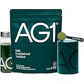 AG1 Greens Powder Supplement Bundle w/Stainless Steel Storage Canister – Multivitamin, Probiotic & Superfood Blend | Gut Heal