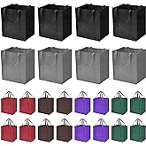 JERIA 24-Pack Reusable Grocery Bags,Large Washable Foldable Shopping Bags,Heavy Duty Tote Bags with Reinforced Handles