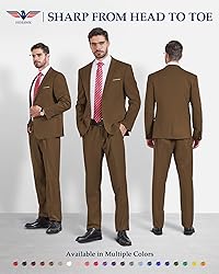 Hihawk Men's 2 Piece Slim Fit Suit with Stretch
