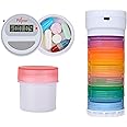 Pillzar Portable Stackable Pill Organizer and Timer Cap with 14 Countdown Alarm presets. Comes with 1 Timer, 6 Small Stackable Containers, 1 Large Container, and 2 Magnetic Adapters. Travel Friendly.