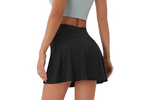Persit Womens's High Waisted Athletic Tennis Skirt Sports Golf Running Skorts with Ball Pockets