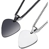 vicima Guitar Pick Necklace for Men Women Guitar Pendant 24 Inches Stainless Steel Chain