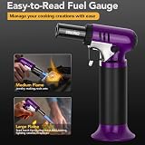 Sondiko Kitchen Blow Torch S907 with Fuel Gauge Adjustable Flame Purple Black view 2