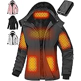 Wulcea Graphene Heated Jacket For Women 12V 18400mAh Fast Charge With Large Capacity