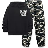 Tipao Boys Clothes Long Sleeve Hooded Sweatshirt Top Camouflage Sweatpants Fall Winter Kid Outfits Set 6-14T