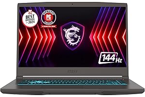 MSI Thin A15 15.6” 144Hz FHD Gaming Laptop: Ryzen 5-7535HS, NVIDIA Geforce RTX 2050, 8GB DDR5, 512GB NVMe SSD, Cooler Boost 5, Win 11: Black B7UCX-218US