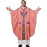 FAD-4U Church Catholic Priest Chasubles Vestments for Church Mass Vestments Robe with Stole
