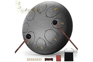 Rain Drum for Outside, 6 Inches 8 Notes Steel Tongue Drum for Garden Instrument, Rain Chime Waterproof, Hand Pan Instrument O