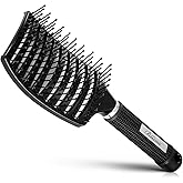 Hair Brush, Curved Vented Detangler Brush Faster Blow Drying for Women, Men | Professional Paddle Detangling Hairbrush for Wet Dry Curly Thick Fine Wavy Straight Hair, Reduce Breakage &amp; Split Ends