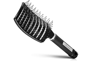 BSISME Hair Brush, Professional Curved Vented Brush for Faster Blow Drying for Women, Men, Paddle Detangling Brush for Wet Dry Curly Thick Straight Hair