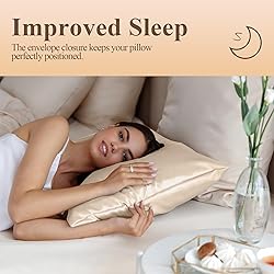 Silk Like Satin Pillowcase Cal King Size, Beige