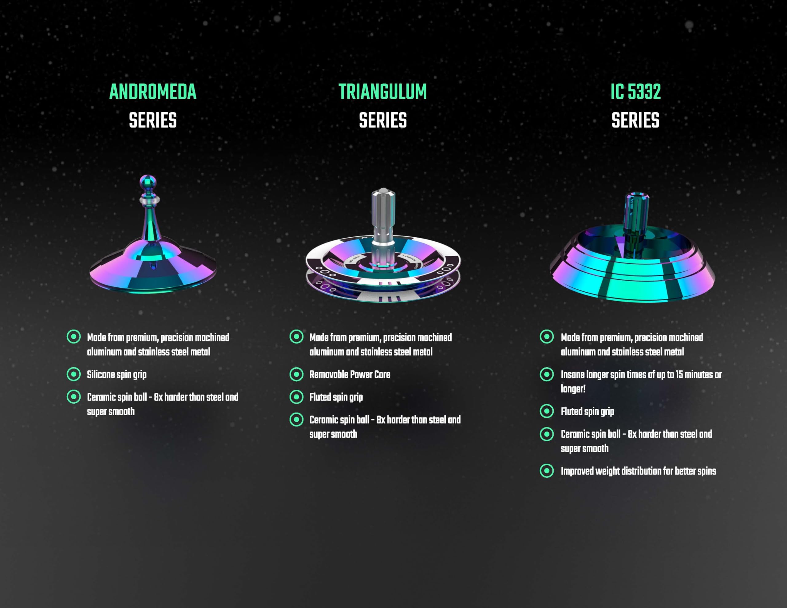 Plexity Labs UFO Tops USS Nimitz - Metal Spinning Fidget Toy Top - Inspired by The 2004 USS Nimitz UFO Incident - Psychedelic Stainless Steel