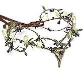 MOSTORY Raw Quartz Witch Crown - Gothic Elf Cirlet Crystal Raven Headband for Renaissance Halloween Goth Wedding Cosplay