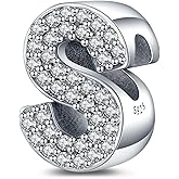 Annmors Charms Initial Letter Z Charm Alphabet Dangle Beads Happy Birthday Charms for Bracelet and Necklace Valentine's Day Mother's Day Gift