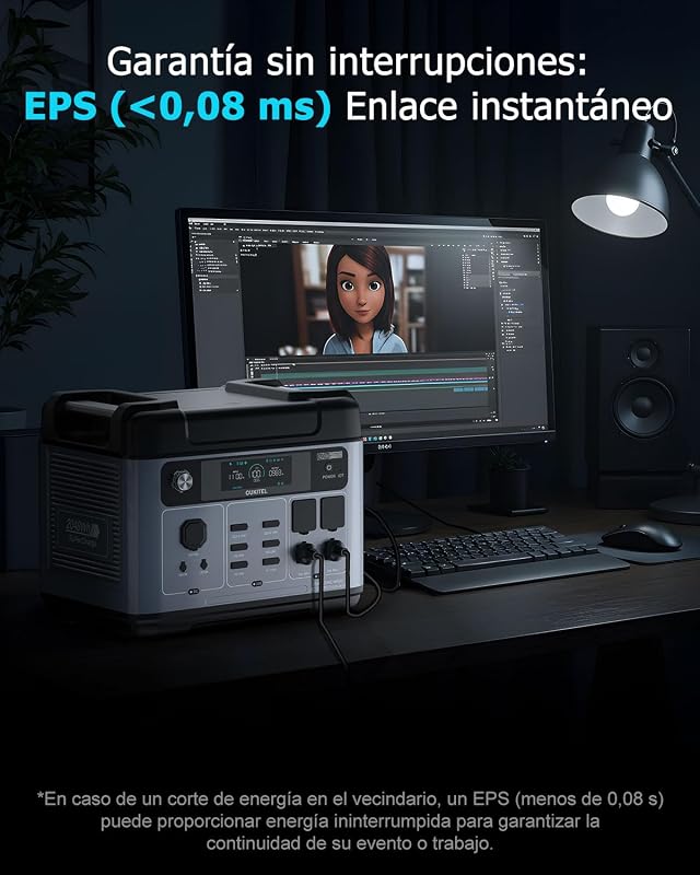 OUKITEL 3200W (6400 Peak) Central Portátil P2001E Pro, Gerador Solar de 2048Wh, Bateria LiFePO4, 80% de carga em 45 minutos, APP, 16 portas, Central Elétrica para Campismo, Caravana e Emergências