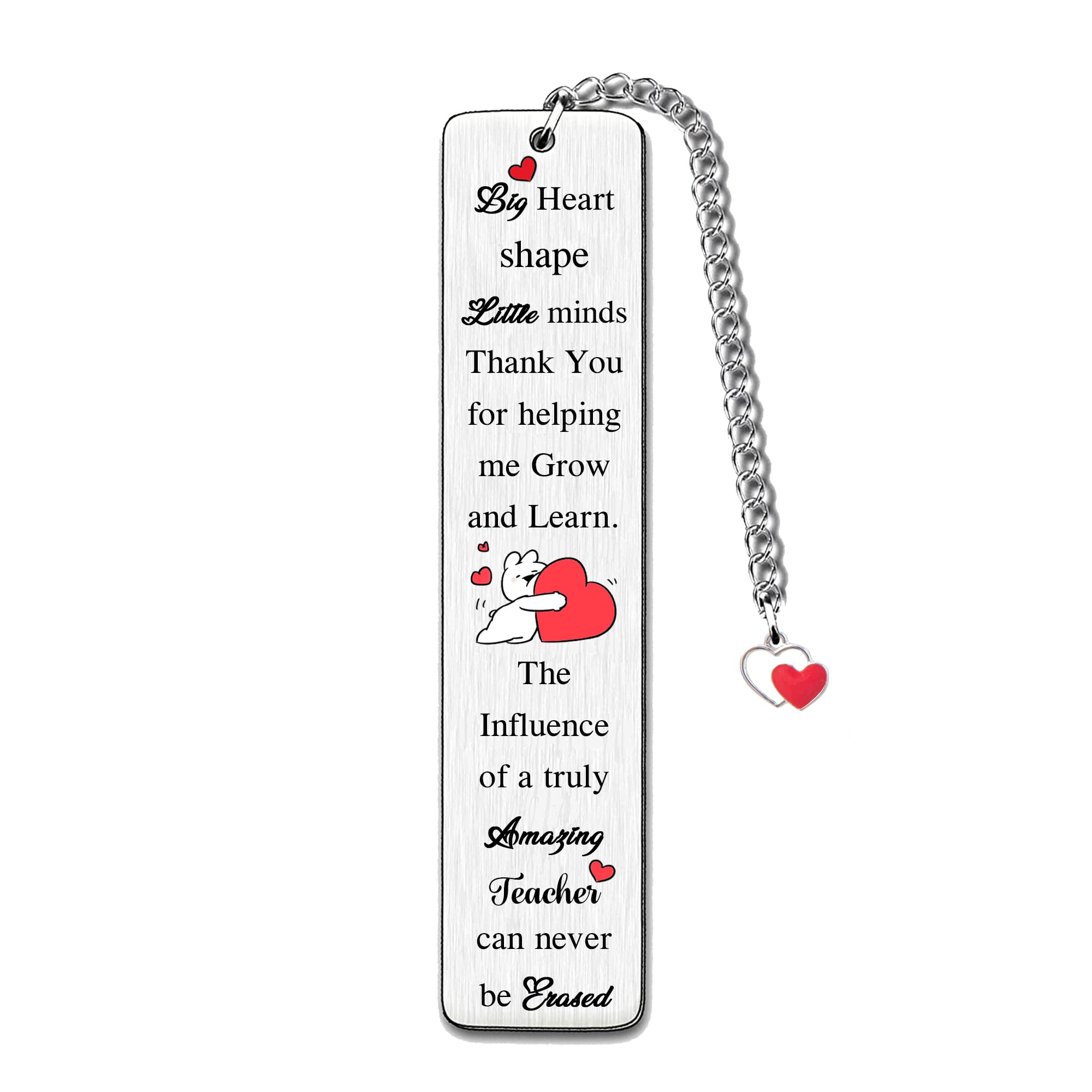 Bookmark Teachers Day Gifts Student Graduation Appreciate Tutor Bookmarkers Personalised Retirement Christmas Keepsakes Women Men Big Heart Shape Little Minds Thank You for Helping me Grow and Learn