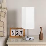 Aooshine Bedside Lamp Touch 3 Way Dimmable USB A+C Ports White Shade view 6