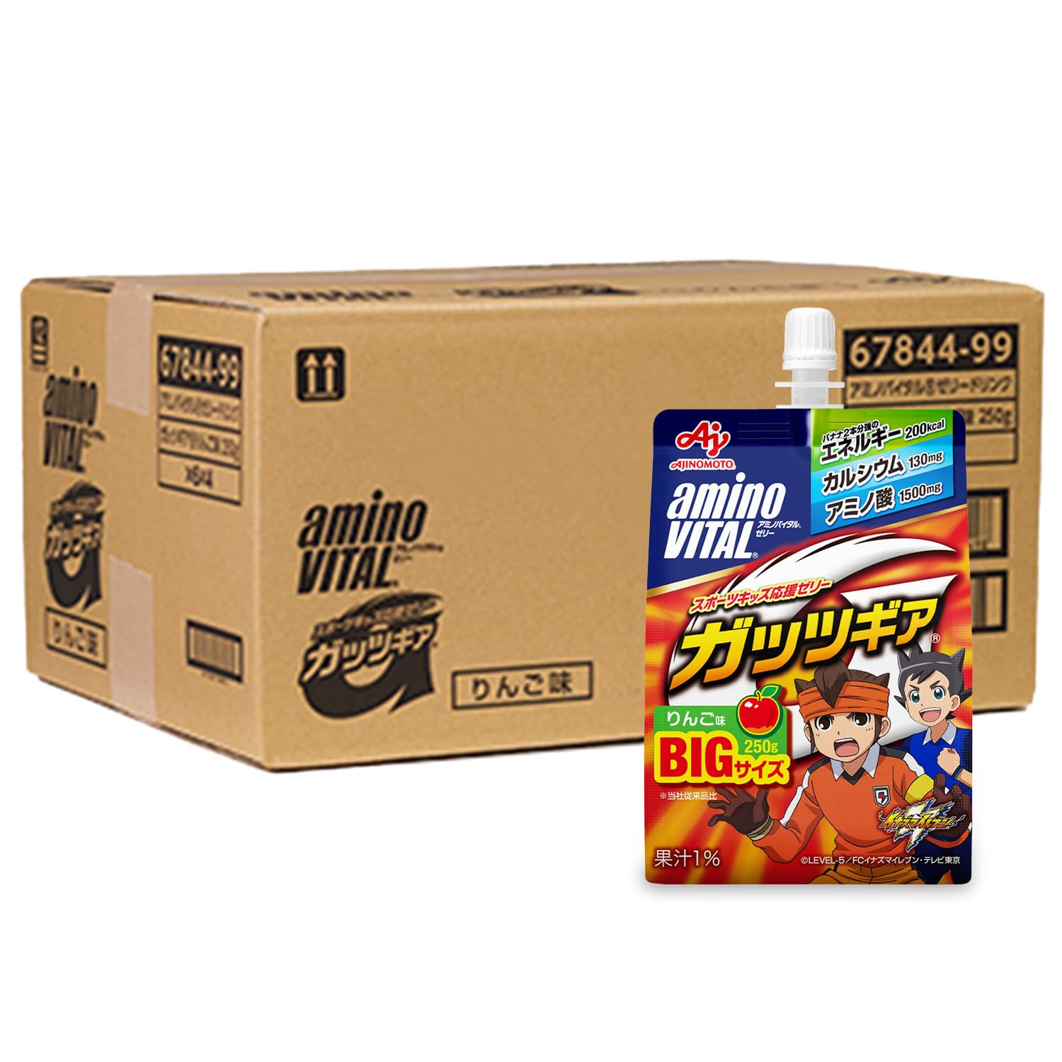 【ケース販売】味の素 アミノバイタル ゼリードリンク ガッツギア りんご味 250g×24個 アミノ酸 1500mg エネルギー 200kcal カルシウム 栄養補給 キッズ商品画像