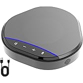 Conference Speaker and Microphone, 360° Enhanced Voice Pickup with 2 AI Mics, Echo & Noise Reduction, USB-C Plug & Play Speakerphone for Zoom Skype Teams Calls, for Home Office and Meeting Room