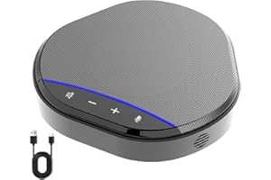 Conference Speaker and Microphone, 360° Enhanced Voice Pickup with 2 AI Mics, Echo & Noise Reduction, USB-C Plug & Play Speak