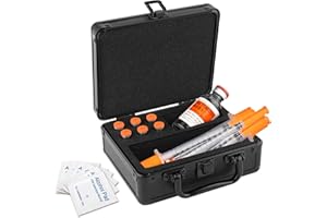 Dual 3ml and 30ml Peptide Case for Fridge, Vial Holder with Ultra-Thick Sponge, Large Room for Syringes and Skin Prep Wipes