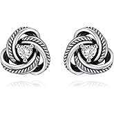 Love Knot Stud Earrings 925 Sterling Silver Twisted Knots Post Earrings Simple Jewelry Gifts for Women Female