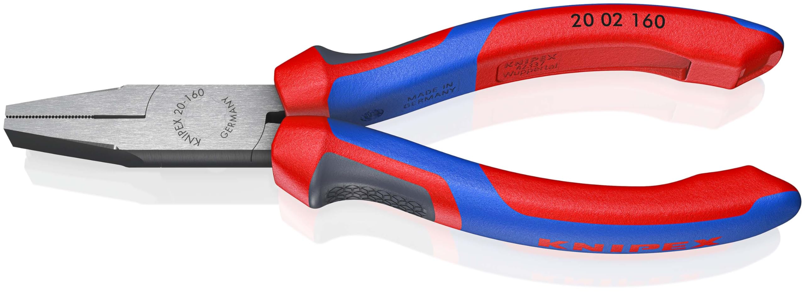 KNIPEX Flat Nose Pliers with Comfort Handles 160 mm, 20 02 160