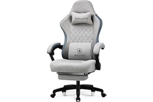 GTPLAYER Gaming Chair, Computer Office Chair with Pocket Spring Cushion, Linkage Armrests and Footrest, High Back Ergonomic Computer Chair with Lumbar Support Task Chair with Footrest