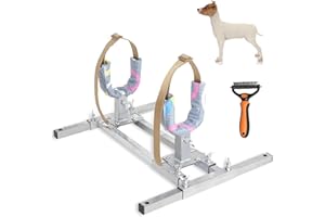 Mezurun Dog Breeding Stand（Multi-Specification） Stainless Steel Dog Breeding Stand，Shoulder height 5.9in-13.8in，Adjustable Dog Breeding Stand for Miniature Dog,Dog Breeding Rack