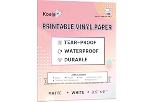 KOALA PAPER Waterproof Paper for Inkjet Printer, 8.5x11 Inch 30 Sheets, Matte White Tear-Resistant Printable Paper, Durable a