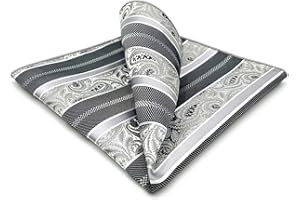 S&W SHLAX&WING Paisley Striped Pocket Squares for Men Stripes Handkerchief Party