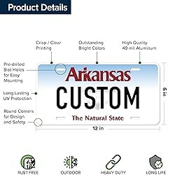 Custom Arkansas License Plate, Personalized License