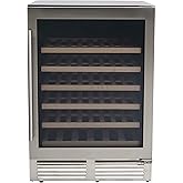 Avanti Wine Cooler Designer Series Beverage Refrigerator, 51-Bottle Capacity with 6 Wooden Pull-Out Shelves Double-Pane Glass
