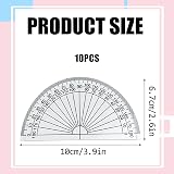 MEKEET 10PCS Helix Protractor 180 Degree Set 4 Inches Clear Plastic Protractor view 2