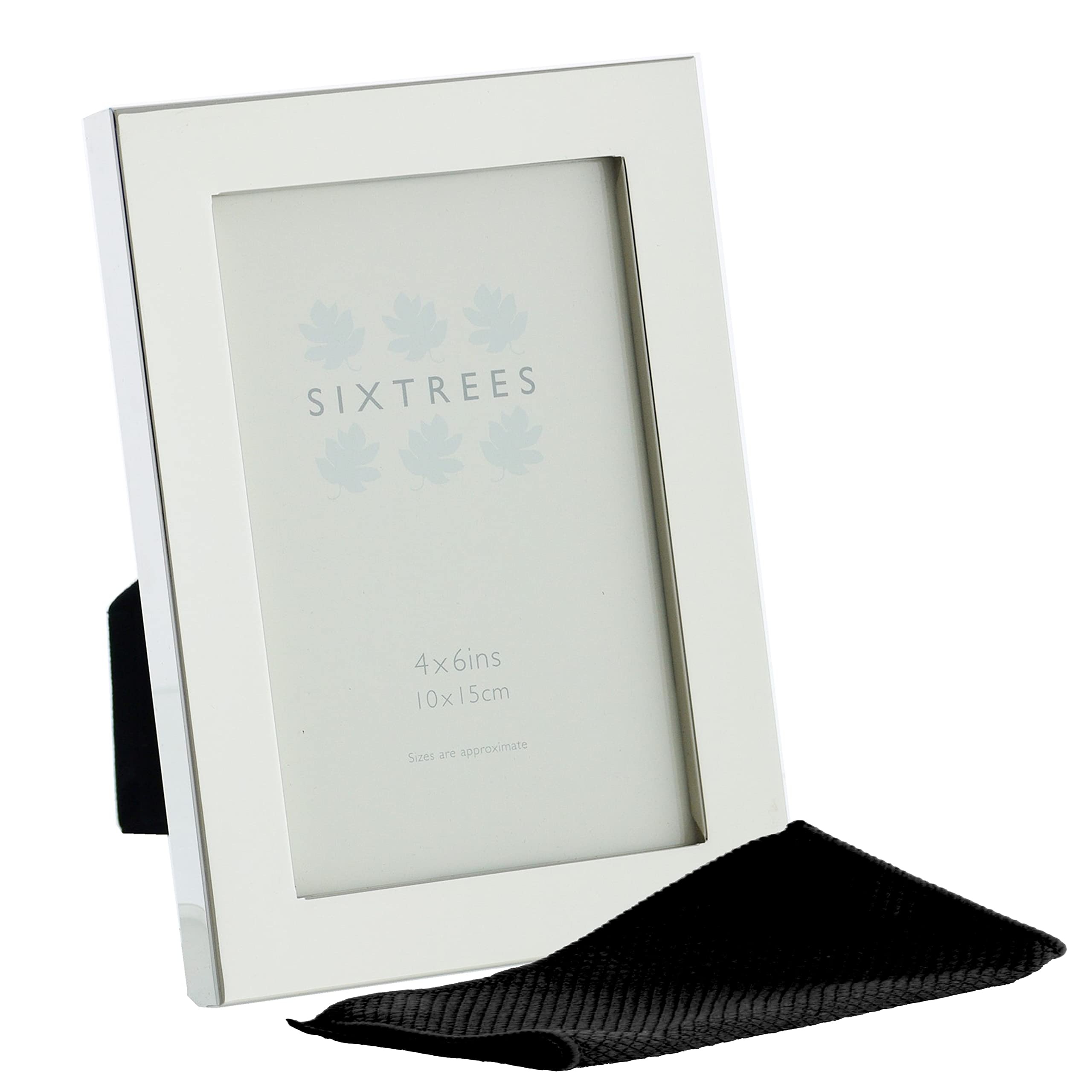 Sixtrees 2-898-46 Madrid Square Edge Silver Plated 6x4 inch Photo Frame. Complete with Microfibre Polishing Cloth (6x4 inch)