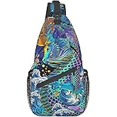 MANQINF Cool Chinese Dragon Sling Bag,Casual Crossbody Backpack Shoulder Chest Bag for Women Men Travel Hiking Daypack