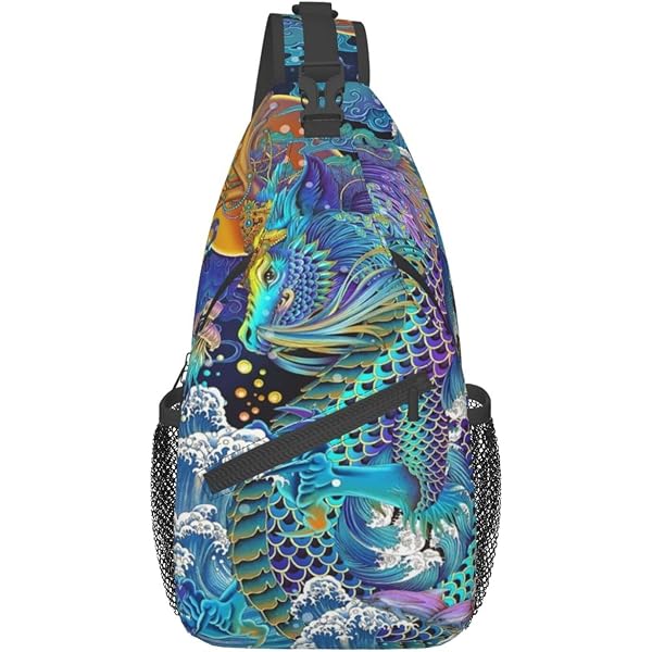 Amazon.com: MANQINF Cool Chinese Dragon Sling Bag,Casual  display picture 2