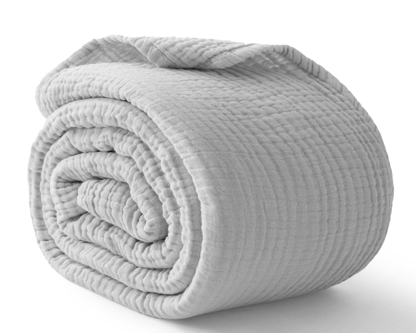 Photo 1 of 100% Cotton Muslin Blanket Large 50" x 70", Breathable and Lightweight Cotton Throw Blankets for Bed and Couch, Soft Cooling Summer Gauze Blanket for Adults All Season, Light Grey