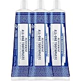 Dr. Bronner’s - All-One Toothpaste (Peppermint, 5 ounce, 3-Pack) - 70% Organic Ingredients, Natural and Effective, Fluoride-F