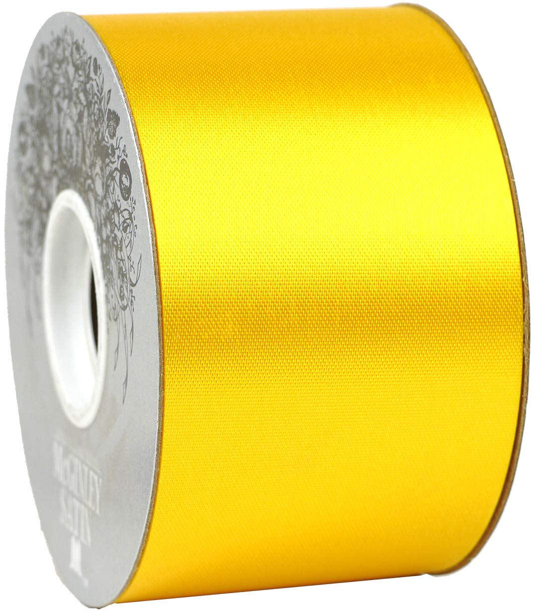 Photo 1 of McGinley Mills 2.5" W Acetate Satin Ribbon, Golden Yellow, 50 Yard Spool