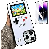 ERAKOLE Game Case for iPhone 15 Retro Video Game Phone Case Playable Design, Shockproof Funny Gaming Cover for iPhone, Classic Creative Gamer Birthday Gifts, White