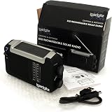 igadgitz Xtra U4457 Wind Up Solar USB Rechargeable Portable AM/FM Radio Black view 2