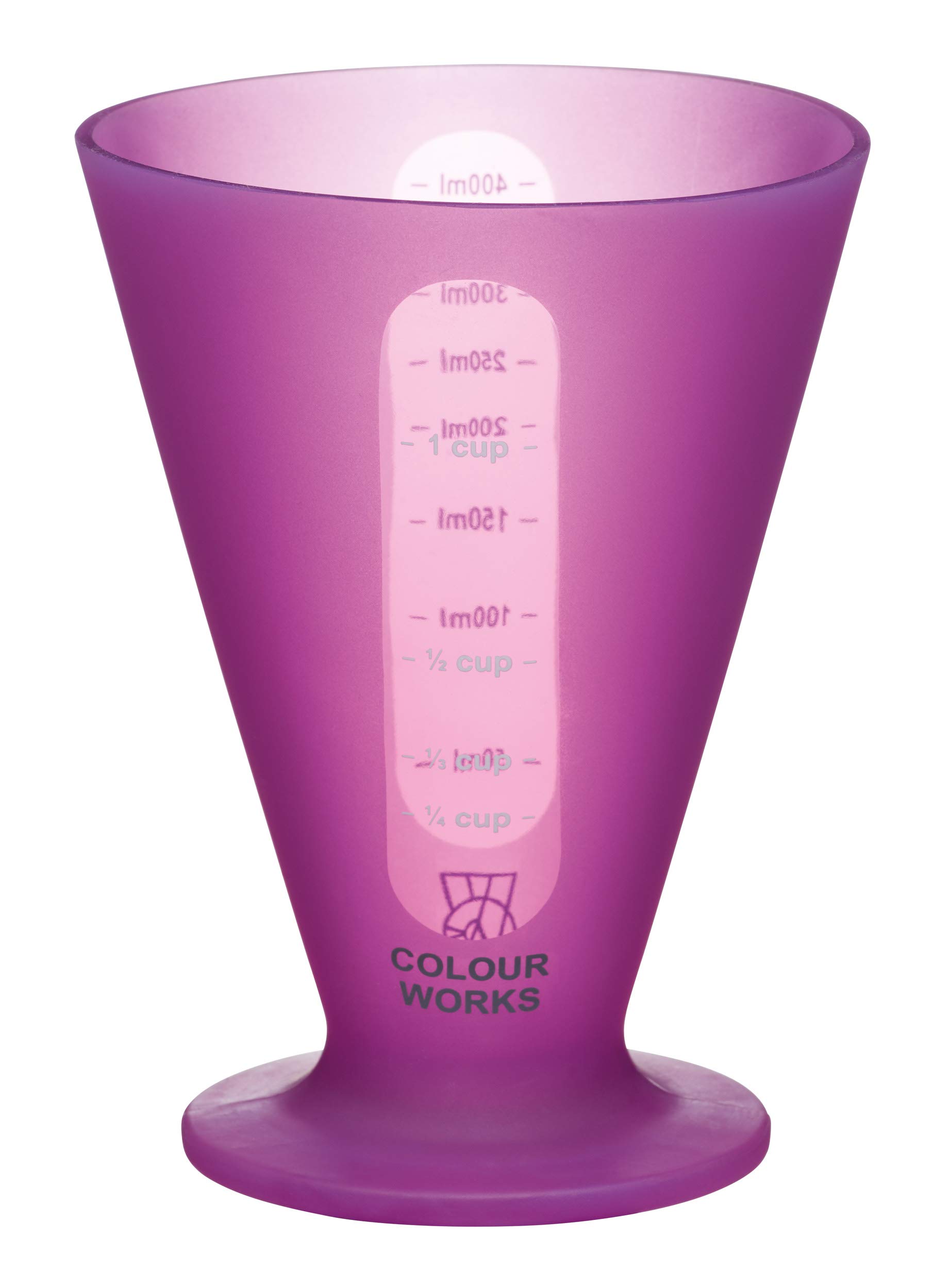 Colourworks Silicone Measuring Cup for Liquid and Dry Ingredients, Plum, 400 ml/1 Cup