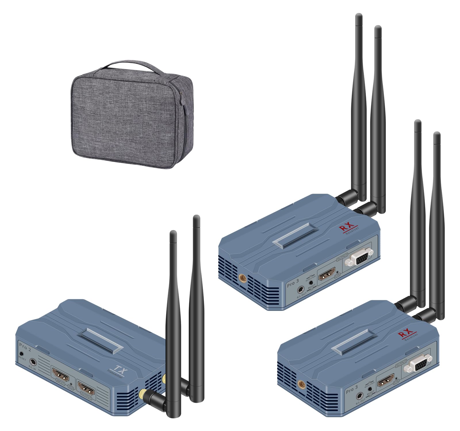 Photo 1 of Wireless HDMI Transmitter and 2 Receivers, 4K@30HZ/2K@60HZ/1080P@60HZ?820FT/250M,Loop Out, IR Extend,Speaker?2.4G/5.8G HDMI Wireless Extender?Streaming from STB, DVD, PC,CCTV to TV,Monitor,Proj Remot